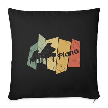 Piano retro - Sofa pillowcase 17,3'' x 17,3'' (45 x 45 cm) - black - Front