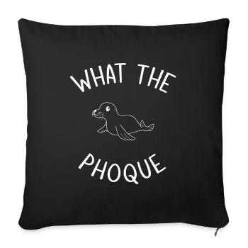 Whimsical Seal Illustration Tee - Sofa pillowcase 17,3'' x 17,3'' (45 x 45 cm) - black - Front