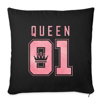 Queen Queen 01 - Sofa pillowcase 17,3'' x 17,3'' (45 x 45 cm) - black - Front
