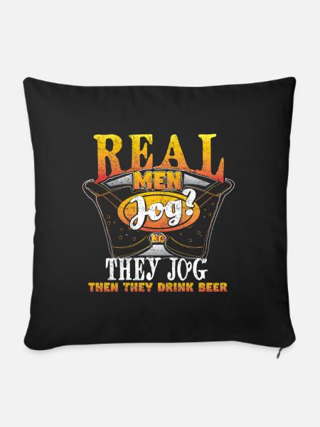 Jogging Bier - Sofakissenbezug 45 x 45 cm - Schwarz