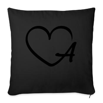 Lettre A - Housse de coussin décorative 45 x 45 cm - noir - Devant