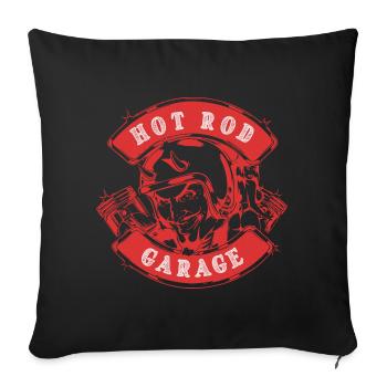 Hot Rod Garage V8 - Sofakissenbezug 45 x 45 cm - Schwarz - Vorne