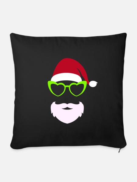 Cooler Weihnachtsmann ugly Christmas - Sofakissenbezug 45 x 45 cm - Schwarz