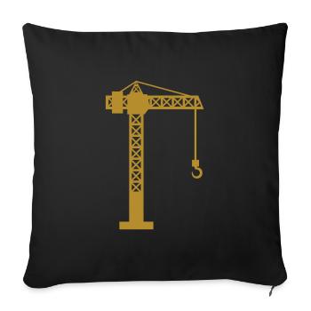 Crane construction site - Sofa pillowcase 17,3'' x 17,3'' (45 x 45 cm) - black - Front