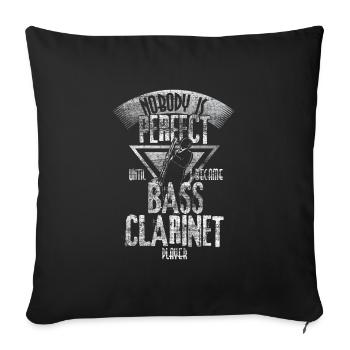 Clarinette de basse clarinettiste cadeau - Housse de coussin décorative 45 x 45 cm - noir - Devant