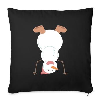 bonhomme de neige - Housse de coussin décorative 45 x 45 cm - noir - Devant