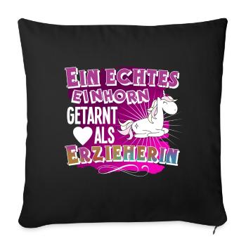 educator - Sofa pillowcase 17,3'' x 17,3'' (45 x 45 cm) - black - Front