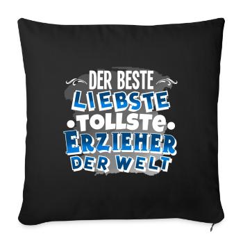 educator - Sofa pillowcase 17,3'' x 17,3'' (45 x 45 cm) - black - Front