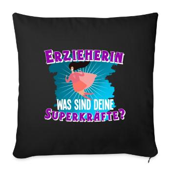 Erzieherin - Sofakissenbezug 45 x 45 cm - Schwarz - Vorne