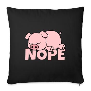 Nope cochon doux cochon - Housse de coussin décorative 45 x 45 cm - noir - Devant
