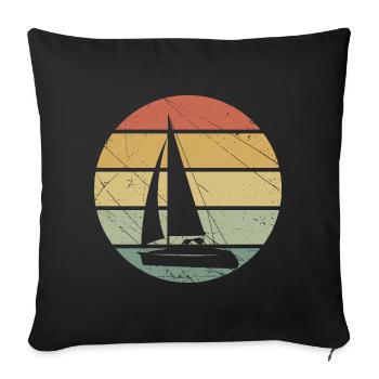 Segeln Schiff - Sofakissenbezug 45 x 45 cm - Schwarz - Vorne