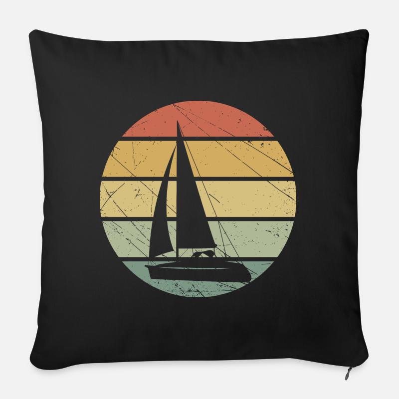 Segeln Schiff - Sofakissenbezug 45 x 45 cm - Schwarz