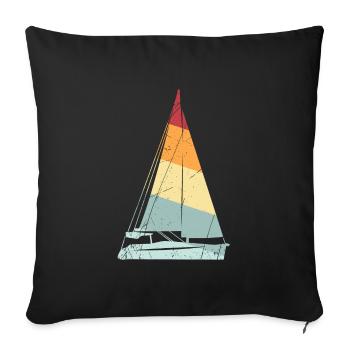 Sailing sailboat gift sailor ship lake yacht - Sofa pillowcase 17,3'' x 17,3'' (45 x 45 cm) - black - Front