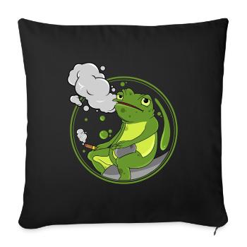 Cigare Grenouille - Housse de coussin décorative 45 x 45 cm - noir - Devant