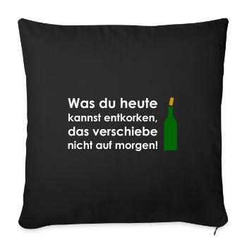 Wein Korken - Sofakissenbezug 45 x 45 cm - Schwarz - Vorne