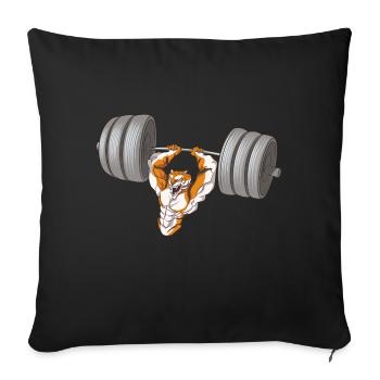 Tiger dumbbell - Sofa pillowcase 17,3'' x 17,3'' (45 x 45 cm) - black - Front
