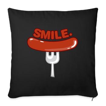 Happiness - Sofa pillowcase 17,3'' x 17,3'' (45 x 45 cm) - black - Front