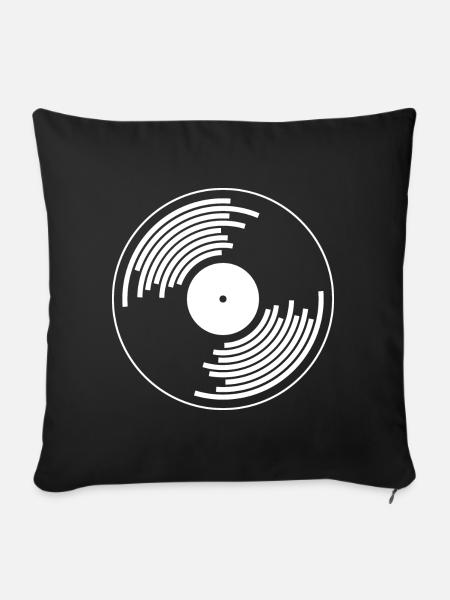 vinylplater spiller inn hip hop tape dj deejay - Pudebetræk 45 x 45 cm - sort