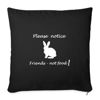 Vegan - Sofa pillowcase 17,3'' x 17,3'' (45 x 45 cm) - black - Front