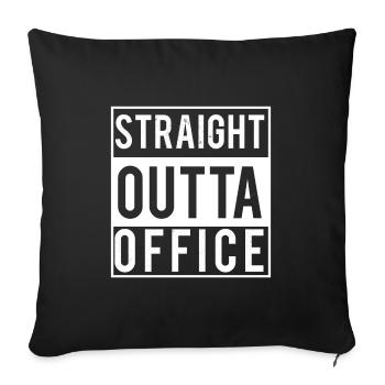 Escape from the office - Sofa pillowcase 17,3'' x 17,3'' (45 x 45 cm) - black - Front