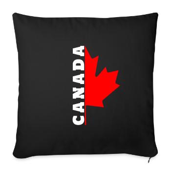 J'aime le design canadien avec feuille d'érable / cadeau - Housse de coussin décorative 45 x 45 cm - noir - Devant