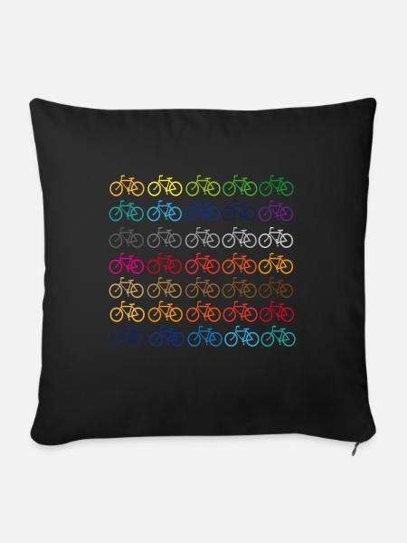 Viele bunte Fahrräder - Sofakissenbezug 45 x 45 cm - Schwarz