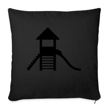 piktogram playground children fun sandbox draus - Sofa pillowcase 17,3'' x 17,3'' (45 x 45 cm) - black - Front