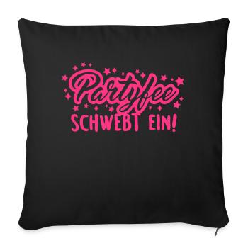 Partyfee schwebt ein - Sofakissenbezug 45 x 45 cm - Schwarz - Vorne