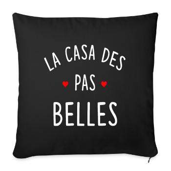 La casa des pas belles - Housse de coussin décorative 45 x 45 cm - noir - Devant