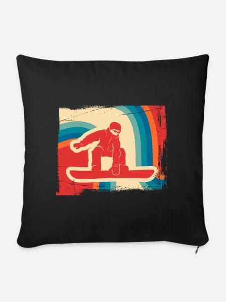 Snowboard Wintersport Geschenk Snowboarding retro - Sofakissenbezug 45 x 45 cm - Schwarz