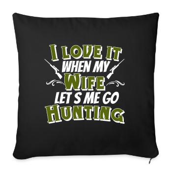 Chasseurs Chasse - Housse de coussin décorative 45 x 45 cm - noir - Devant