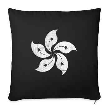 Hong Kong flower - Sofa pillowcase 17,3'' x 17,3'' (45 x 45 cm) - black - Front