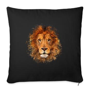 Lion Animal Cool Artistic Paint Splatter - Sofa pillowcase 17,3'' x 17,3'' (45 x 45 cm) - black - Front