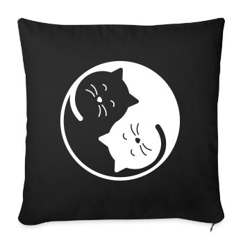 cat - Sofa pillowcase 17,3'' x 17,3'' (45 x 45 cm) - black - Front