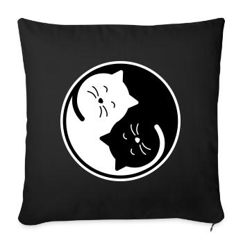 cat - Sofa pillowcase 17,3'' x 17,3'' (45 x 45 cm) - black - Front
