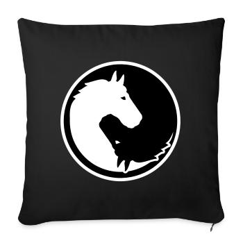 Pferd - Sofakissenbezug 45 x 45 cm - Schwarz - Vorne