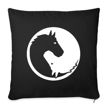 Pferd - Sofakissenbezug 45 x 45 cm - Schwarz - Vorne