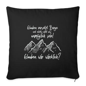 Déplacer des montagnes - Housse de coussin décorative 45 x 45 cm - noir - Devant