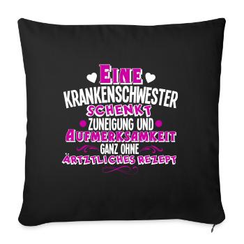 infirmière - Housse de coussin décorative 45 x 45 cm - noir - Devant