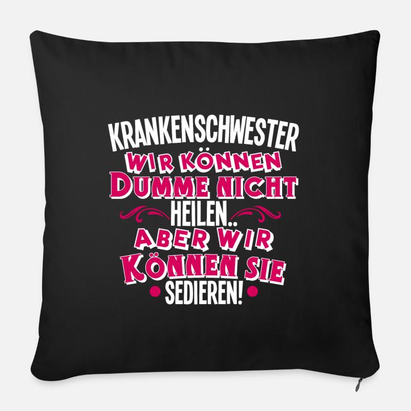 Krankenschwester - Sofakissenbezug 45 x 45 cm - Schwarz