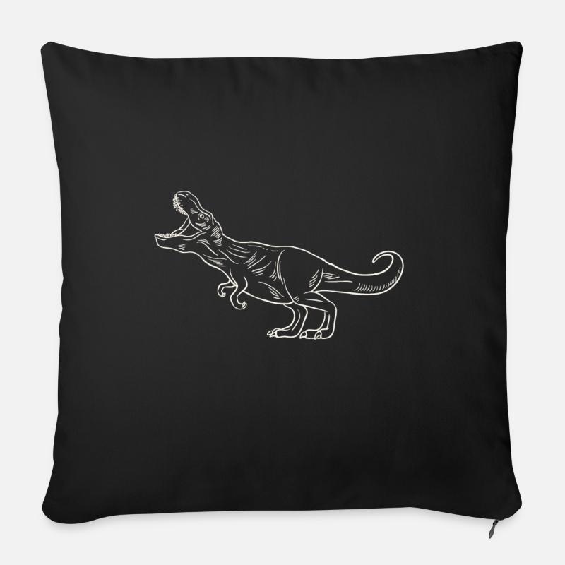 T-Rex - Dinosaurier - Dinosaurs - Sofakissenbezug 45 x 45 cm - Schwarz