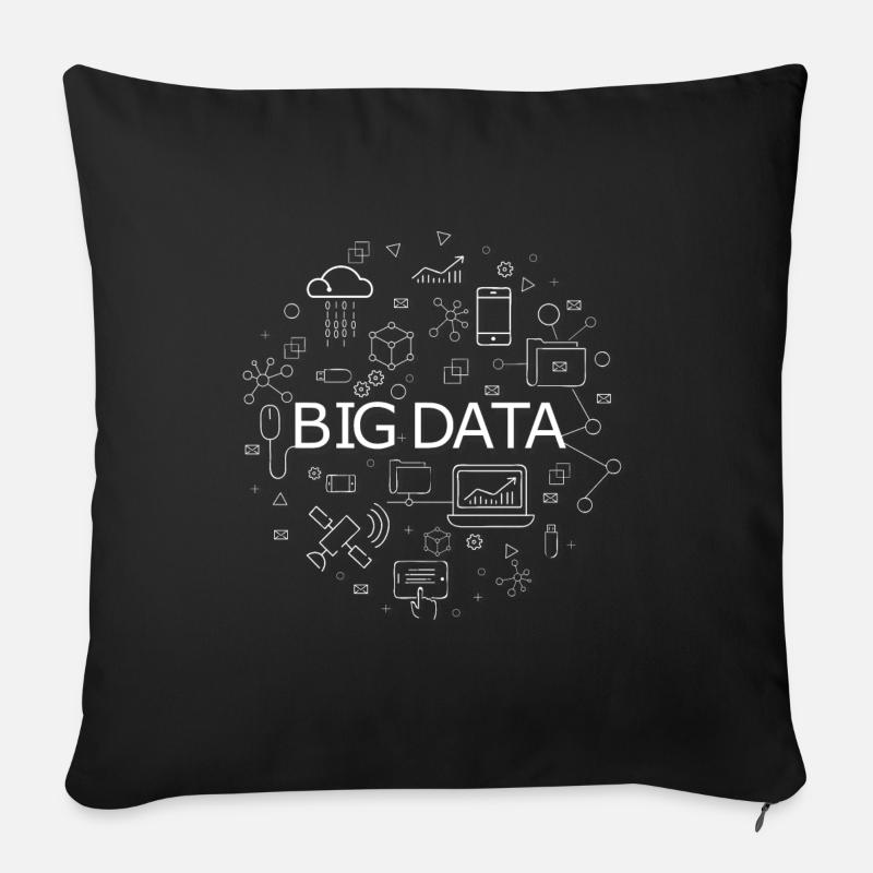 Big Data - Sofakissenbezug 45 x 45 cm - Schwarz
