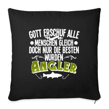 Angler Angeln - Sofakissenbezug 45 x 45 cm - Schwarz - Vorne