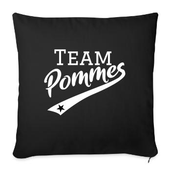 Pommes | Team Pommes retro mit stern, Gaming Style - Sofakissenbezug 45 x 45 cm - Schwarz - Vorne