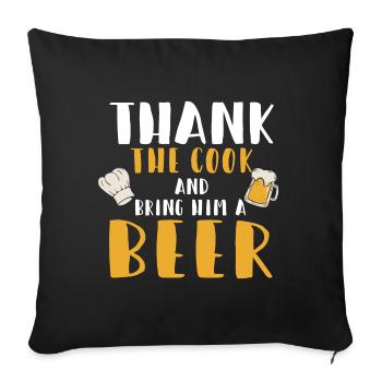 Cuisinier - Housse de coussin décorative 45 x 45 cm - noir - Devant