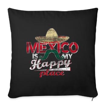 Mexico gift idea - Sofa pillowcase 17,3'' x 17,3'' (45 x 45 cm) - black - Front