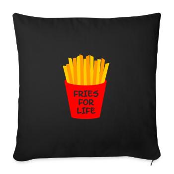 Fries Pommes - Sofakissenbezug 45 x 45 cm - Schwarz - Vorne