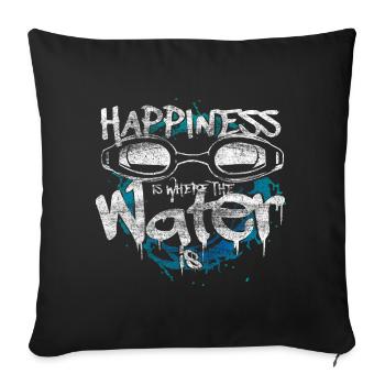 Schwimmen Spaß Geschenk - Sofakissenbezug 45 x 45 cm - Schwarz - Vorne