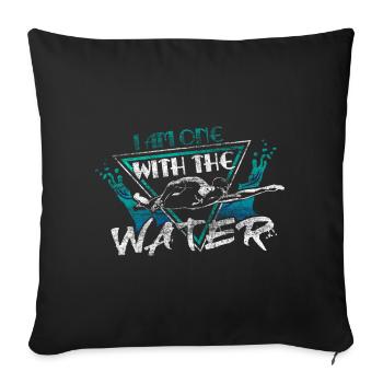 Swimmer swimming gift idea - Sofa pillowcase 17,3'' x 17,3'' (45 x 45 cm) - black - Front