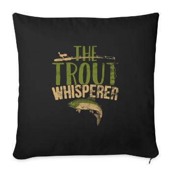 Murmure de poisson Truite - Housse de coussin décorative 45 x 45 cm - noir - Devant